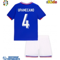 France Dayot Upamecano #4 Replica Home Minikit Euro 2024 Short Sleeve (+ pants)